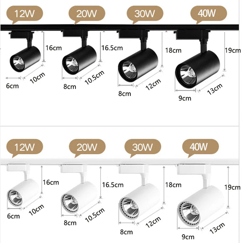 Led Track Light Spot Led Rail Lighting COB Light Fixture Led Spot Lights 220v Ceiling Spots Lamp For Kitchen Clothing Shop Store