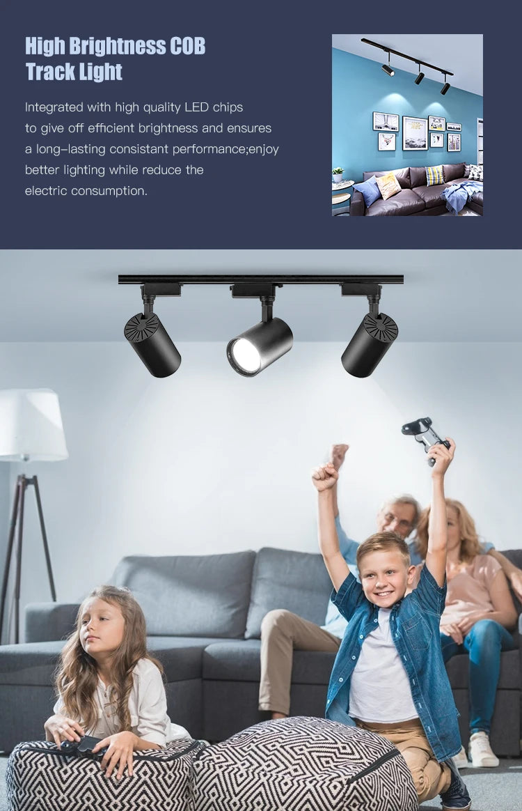 Led Track Light Spot Led Rail Lighting COB Light Fixture Led Spot Lights 220v Ceiling Spots Lamp For Kitchen Clothing Shop Store