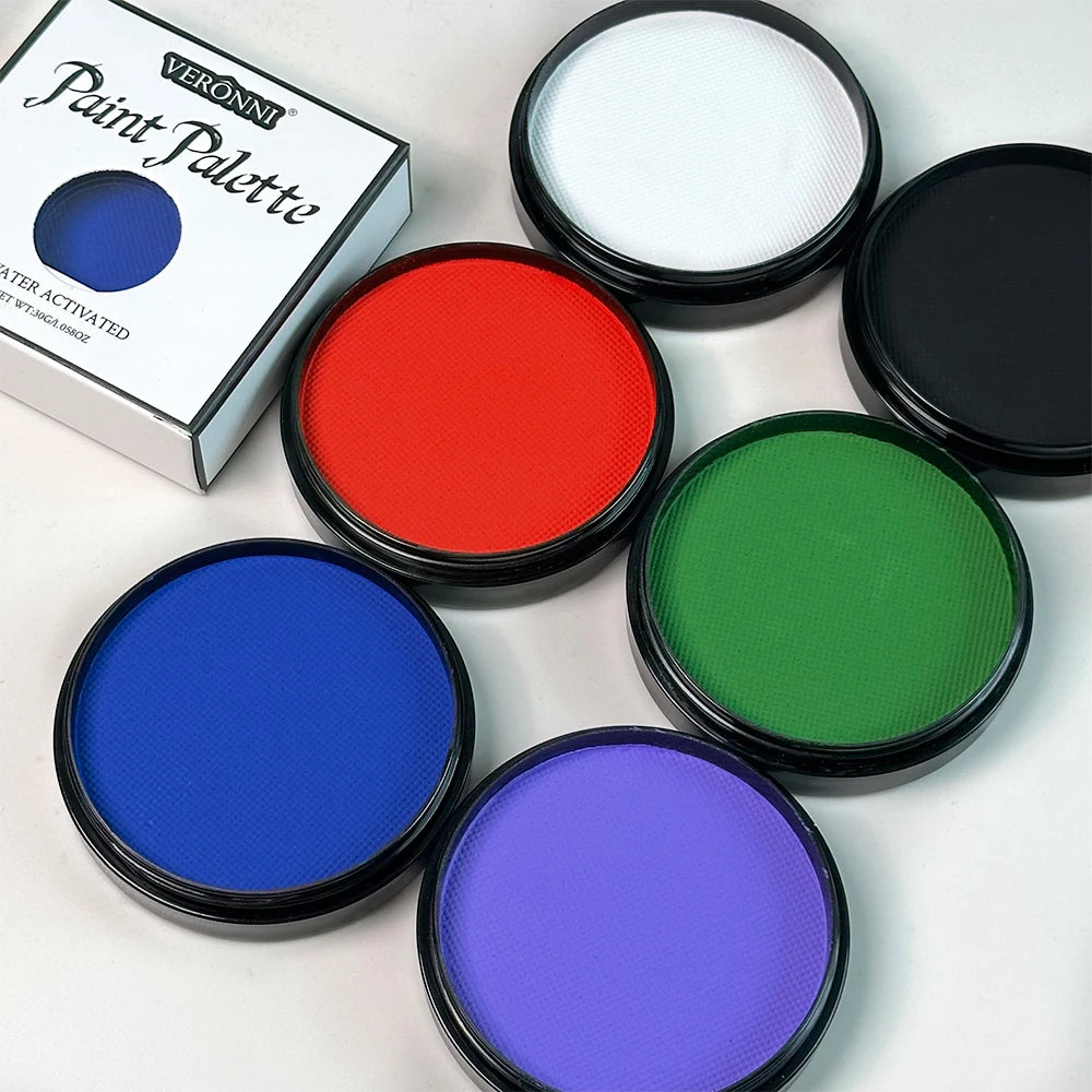 30G Professional Face And Body Paint,Safe,Single Color for Halloween And Christmas Makeup,Water Activated Face & Body Paint