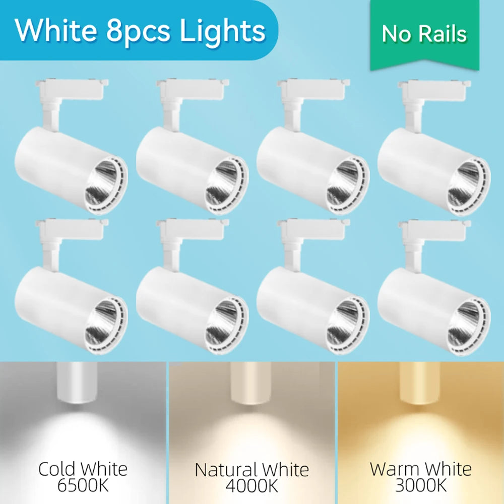 Led Track Light Spot Led Rail Lighting COB Light Fixture Led Spot Lights 220v Ceiling Spots Lamp For Kitchen Clothing Shop Store