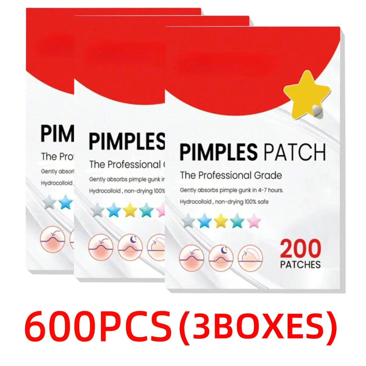 200/600/1000 PCS of Acne Stickers Holiday Party Stickers Star Decoration Stickers Halloween Acne Patch