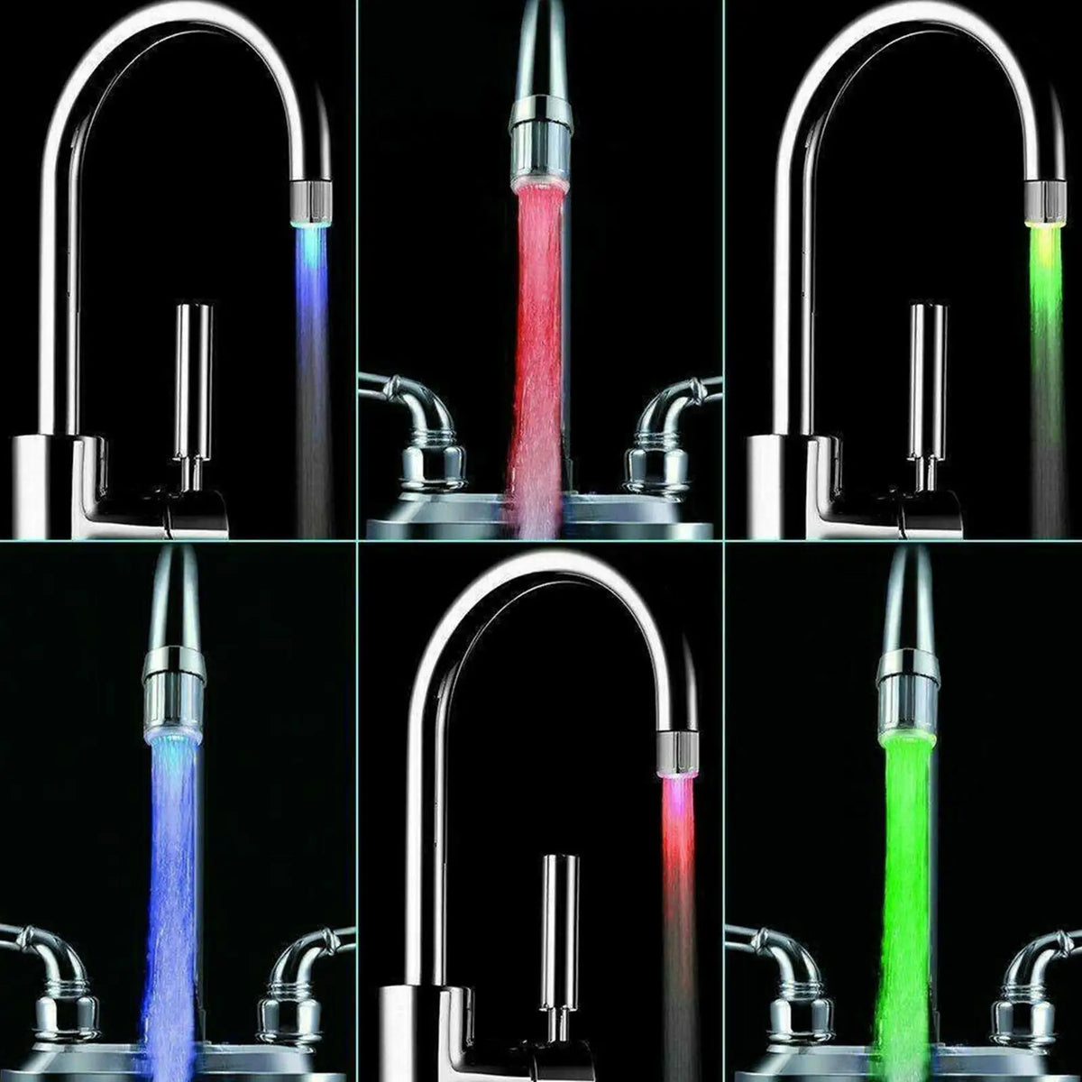 LED Light Faucet,Utility Sink Tap Replacement Part For Kitchen,LED Water Faucet Light Colorful Changing Glow Kitchen Tap Nozzle