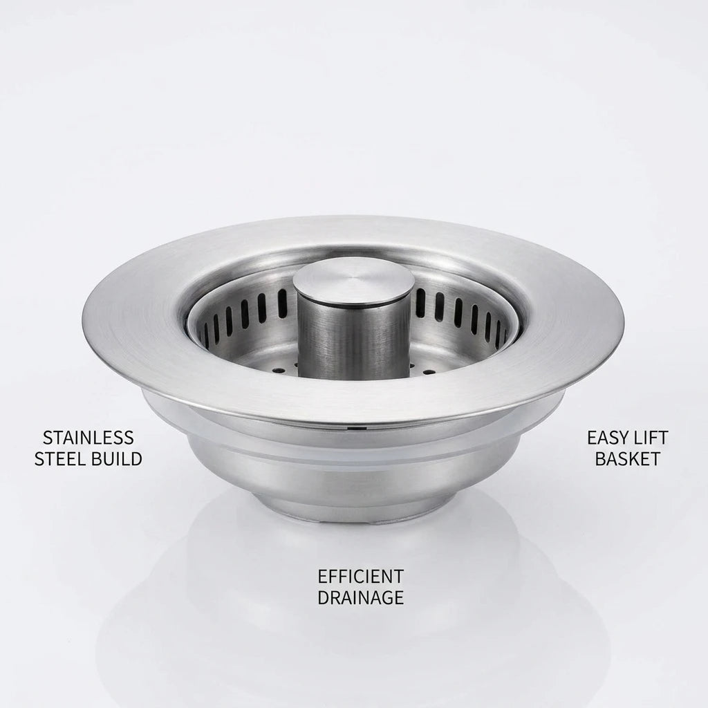 3-in-1 Sink Strainer Pop-Up Stopper with Anti-Clog Basket And Odor Filter Kitchen Sink Drain with Basket Strainer And Stopper