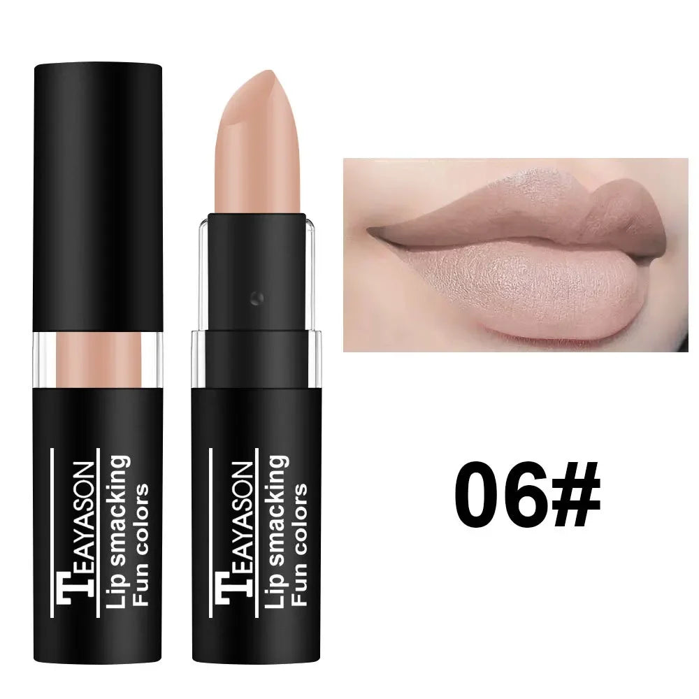 Clay Nude Lip Primer Concealer Velvet Matte White Black Halloween Retro Lipstick Waterproof Lasting Lip Stain Makeup for Women