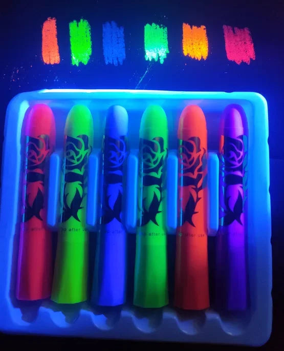 10 Colors Glow Neon Oil Face Body Art UV Glow Oil Painting Halloween Party Water-based Halloween Crayons