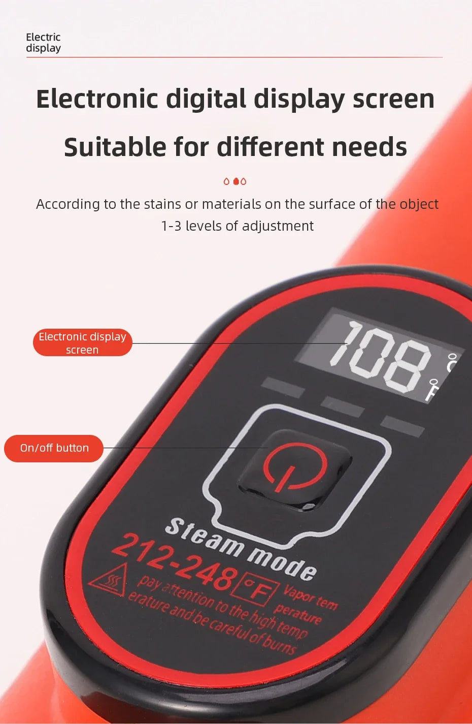 Multi-functional Handheld Steam Cleaner 3Bar High Pressure 3-Speed 1200W Portable Steam Clean Machine for Home Kitchen Clothes