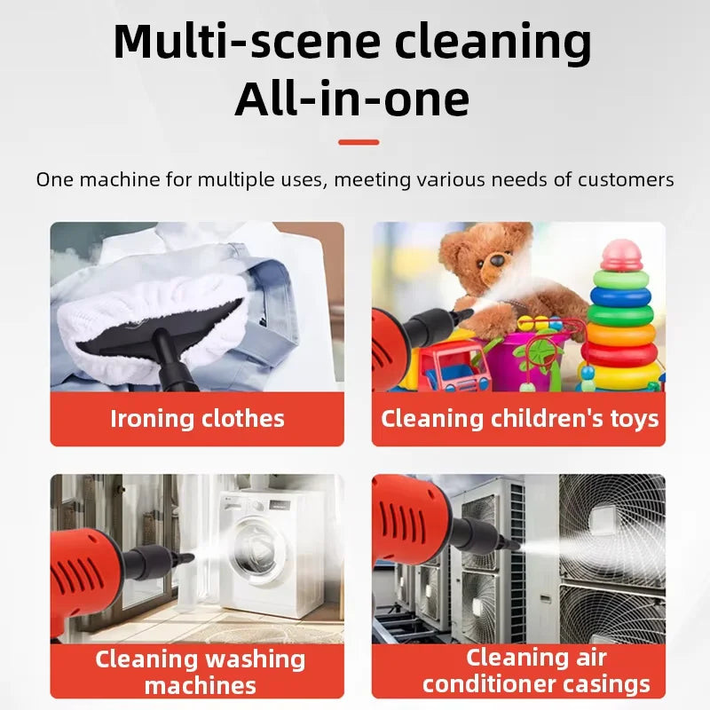 Multi-functional Handheld Steam Cleaner 3Bar High Pressure 3-Speed 1200W Portable Steam Clean Machine for Home Kitchen Clothes