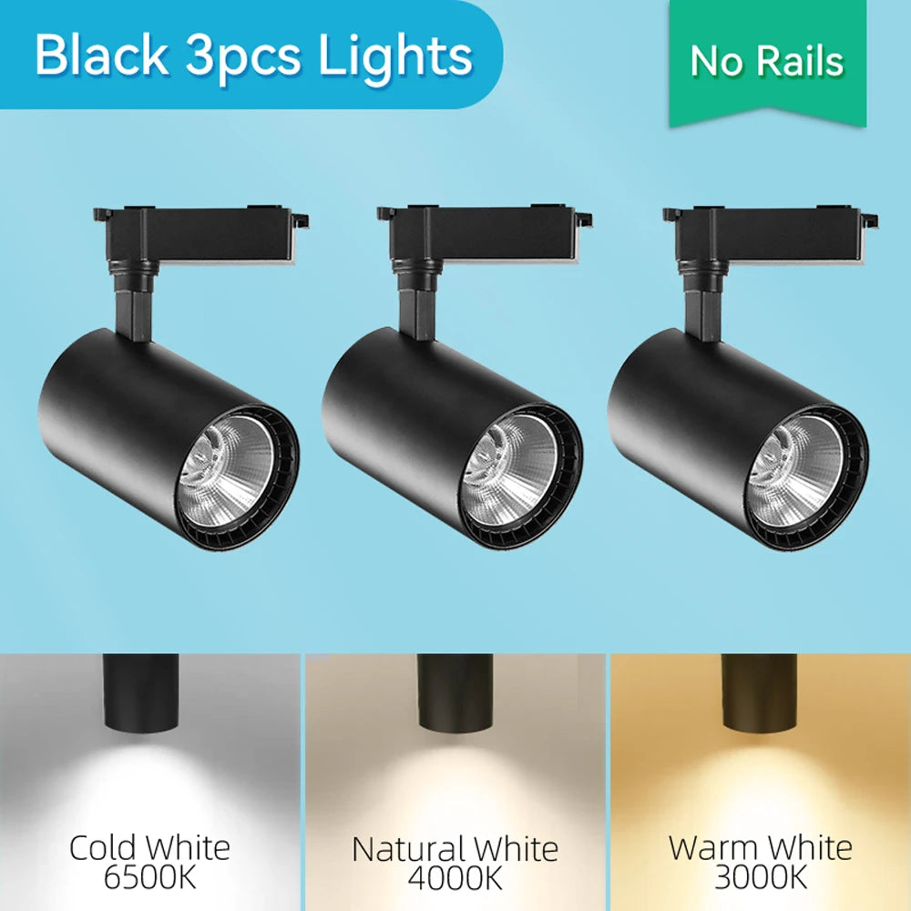 Led Track Light Spot Led Rail Lighting COB Light Fixture Led Spot Lights 220v Ceiling Spots Lamp For Kitchen Clothing Shop Store
