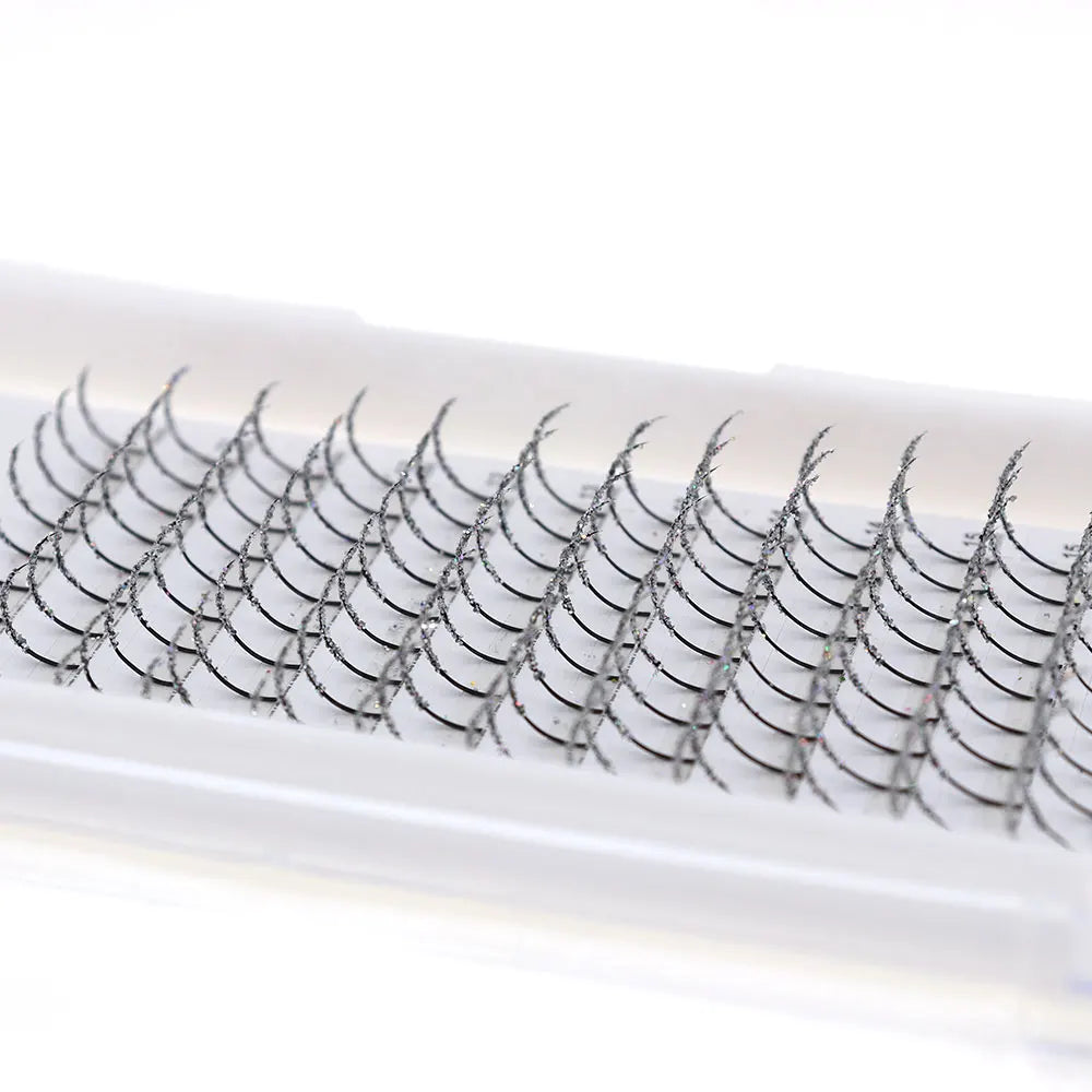 Silver Shiny Glitter Eyelash Extensions Suitable for Daily Wear Parties Weddings Halloween And Christmas Festive Holiday Style