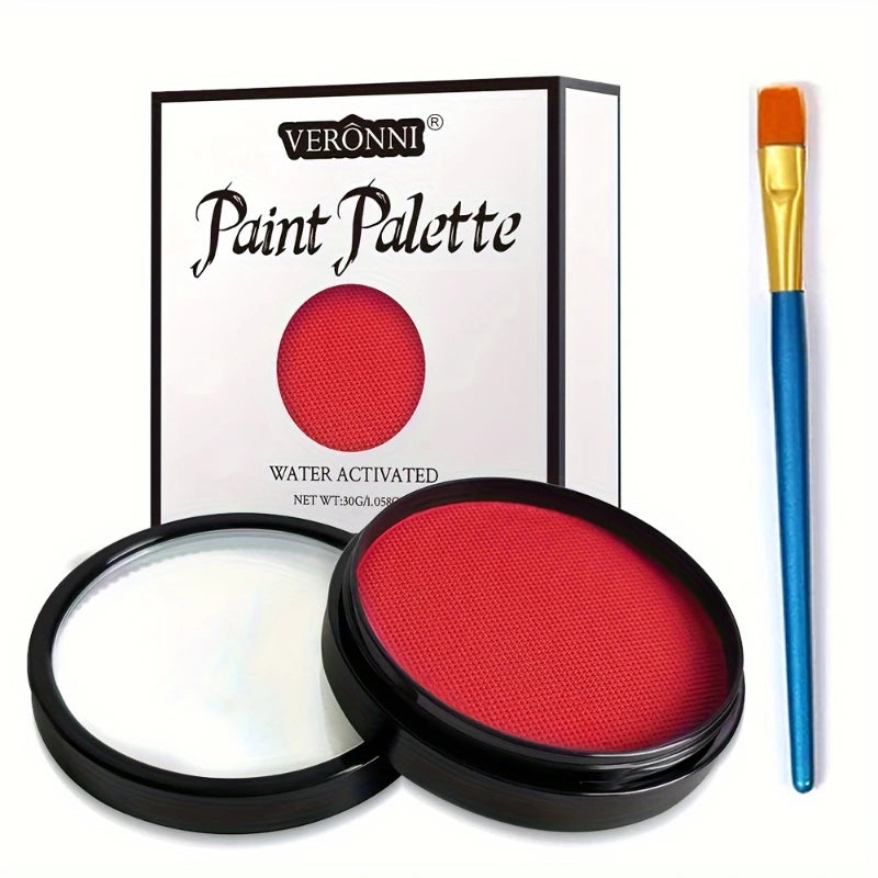 30G Professional Face And Body Paint,Safe,Single Color for Halloween And Christmas Makeup,Water Activated Face & Body Paint
