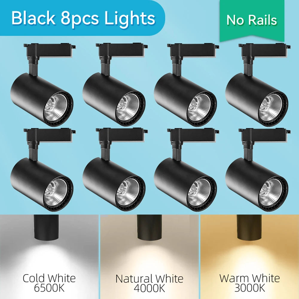 Led Track Light Spot Led Rail Lighting COB Light Fixture Led Spot Lights 220v Ceiling Spots Lamp For Kitchen Clothing Shop Store