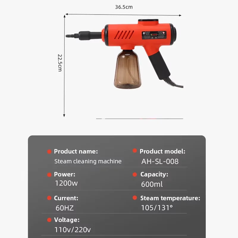 Multi-functional Handheld Steam Cleaner 3Bar High Pressure 3-Speed 1200W Portable Steam Clean Machine for Home Kitchen Clothes