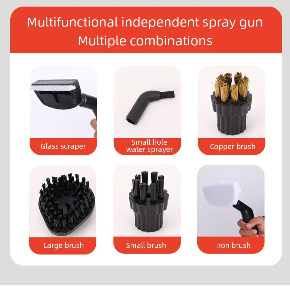 Multi-functional Handheld Steam Cleaner 3Bar High Pressure 3-Speed 1200W Portable Steam Clean Machine for Home Kitchen Clothes