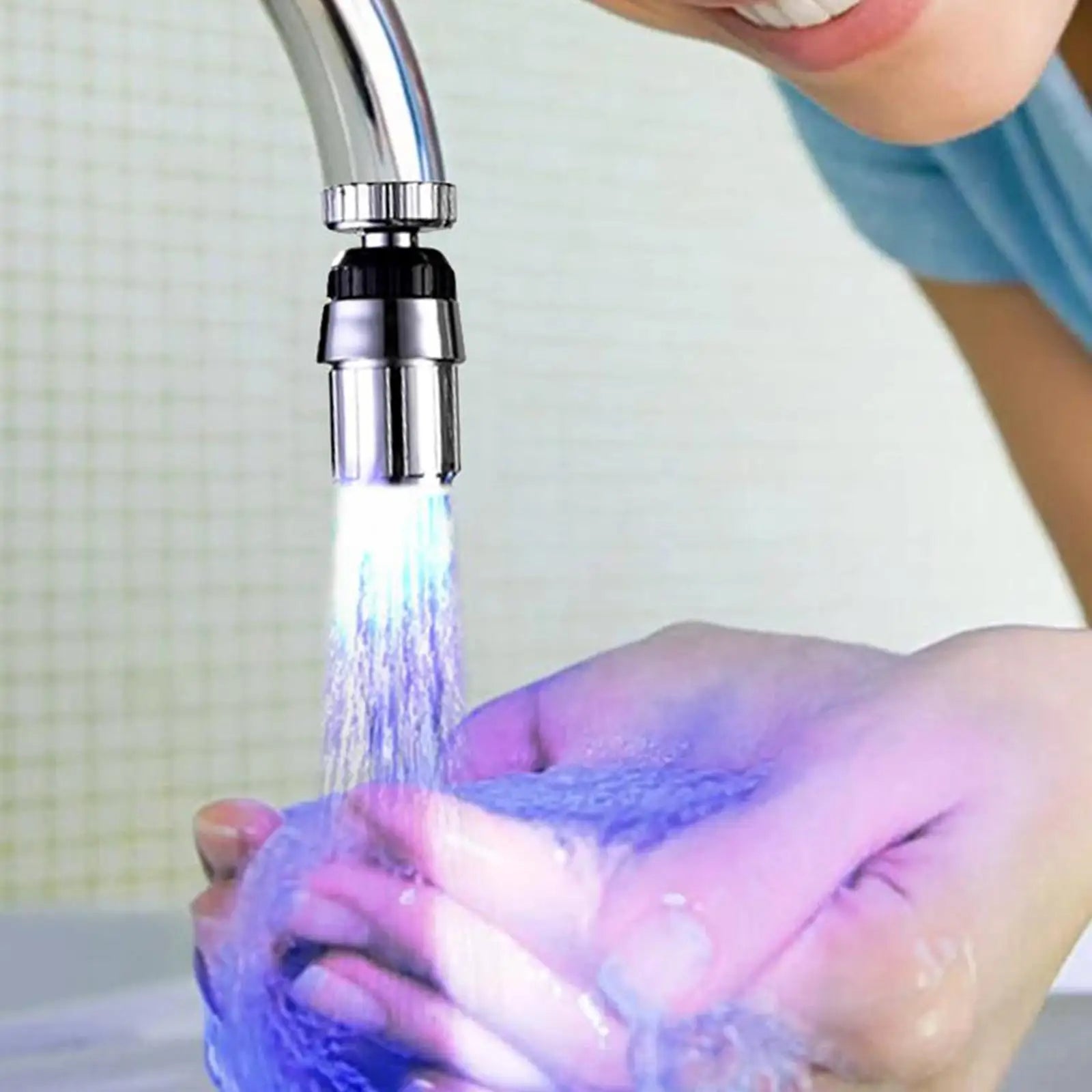LED Light Faucet,Utility Sink Tap Replacement Part For Kitchen,LED Water Faucet Light Colorful Changing Glow Kitchen Tap Nozzle