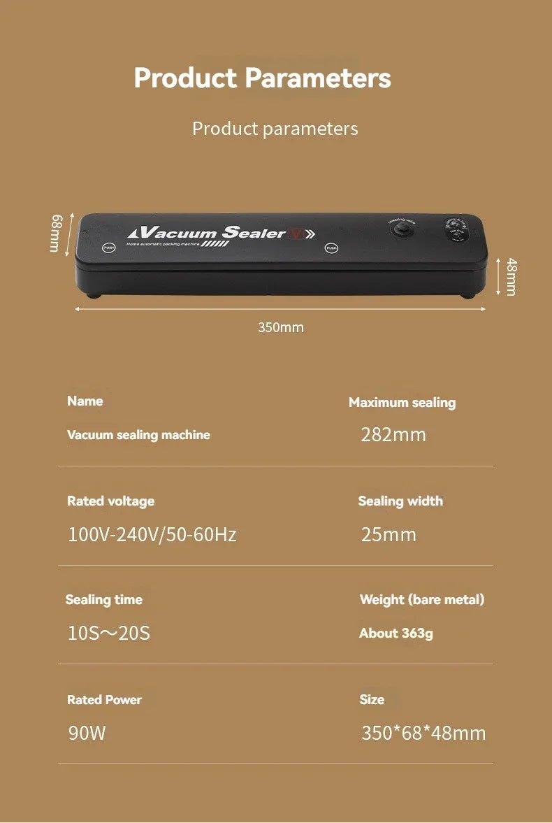 Food Sealing Portable Home Vacuum Kitchen Helper 220V Automatic Packaging Machine Food Vacuum Sealing Machine
