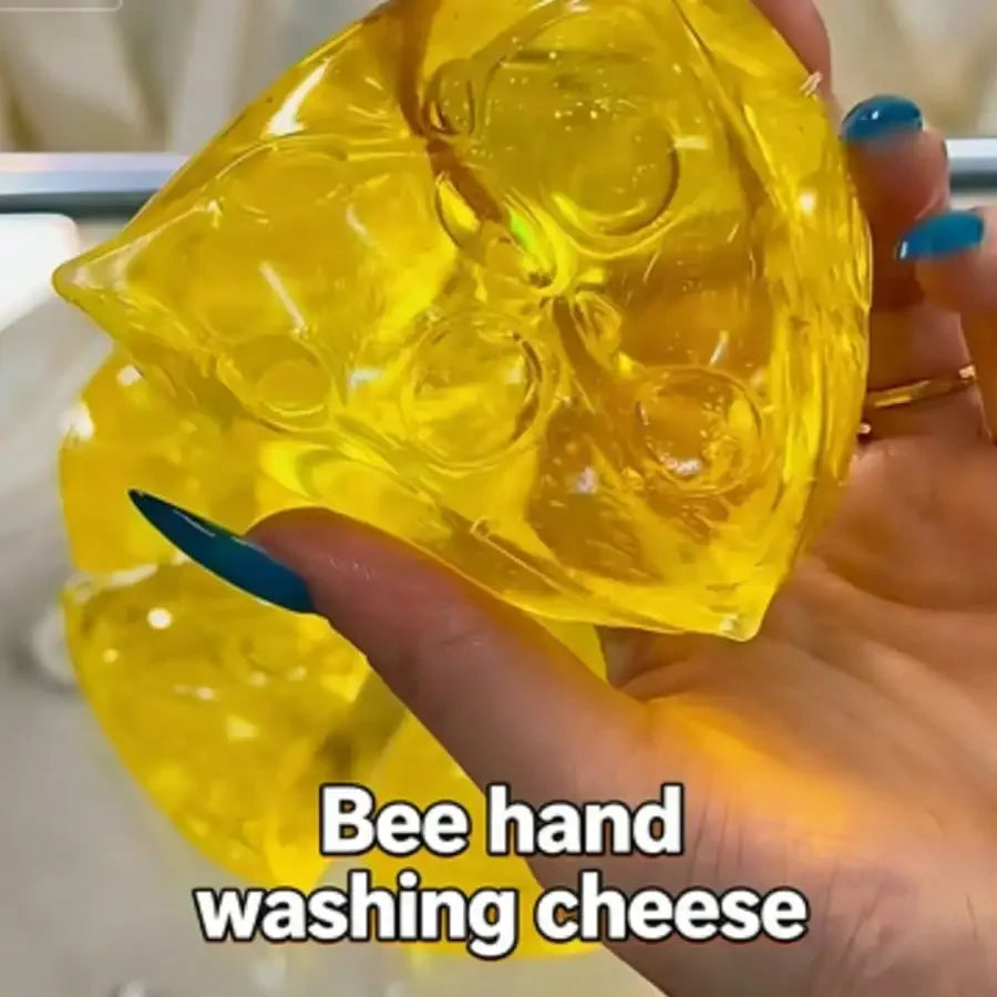 1pc Honeycomb Cheese Shaped Squeeze Stress Relief Toy, Slow Rebound Soft Decompression Tool Suitable For Office & Study To Relieve Anxiety