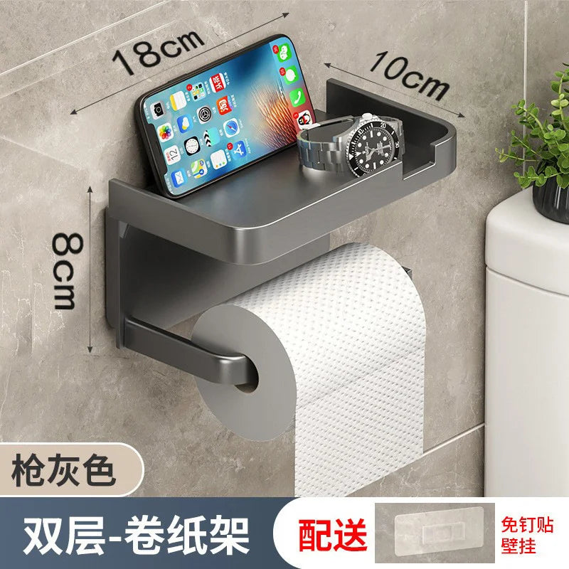 Toilet Paper Holder Plastic Storage Rack Kitchen Towel Placement Of Seasoning Bottles Bathroom Wall Roll Of Paper Phone Storage
