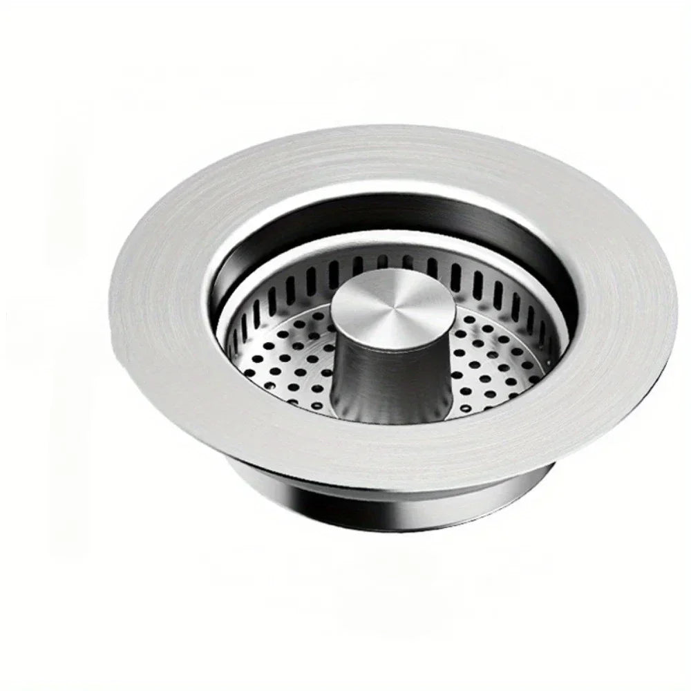 3-in-1 Sink Strainer Pop-Up Stopper with Anti-Clog Basket And Odor Filter Kitchen Sink Drain with Basket Strainer And Stopper