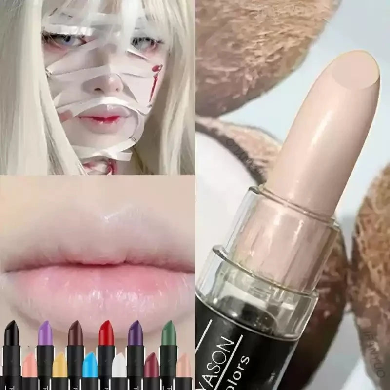 Clay Nude Lip Primer Concealer Velvet Matte White Black Halloween Retro Lipstick Waterproof Lasting Lip Stain Makeup for Women