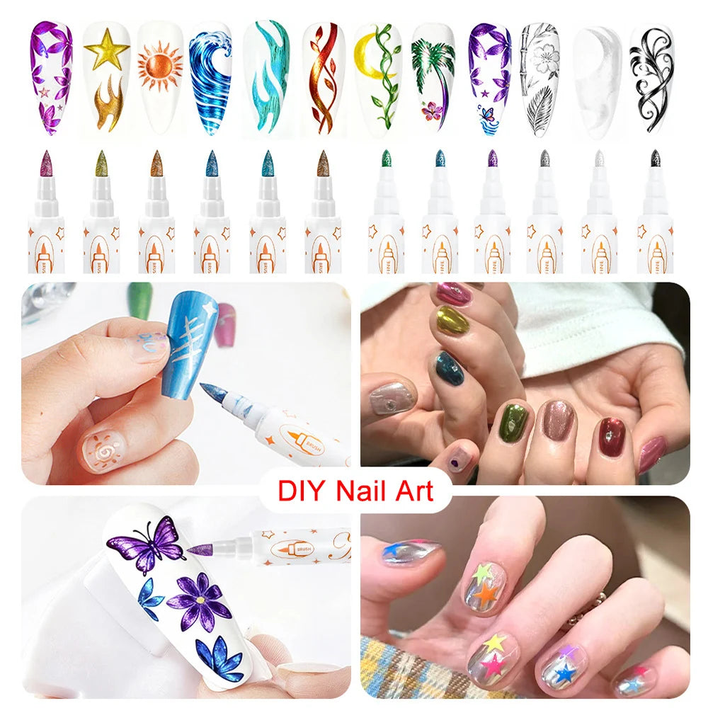 Temporary Tattoo Markers 12 Metallic Marker and 93 Tattoo Stencil Designs Cosmetic Tattoos Pens for Halloween Carnival Christmas