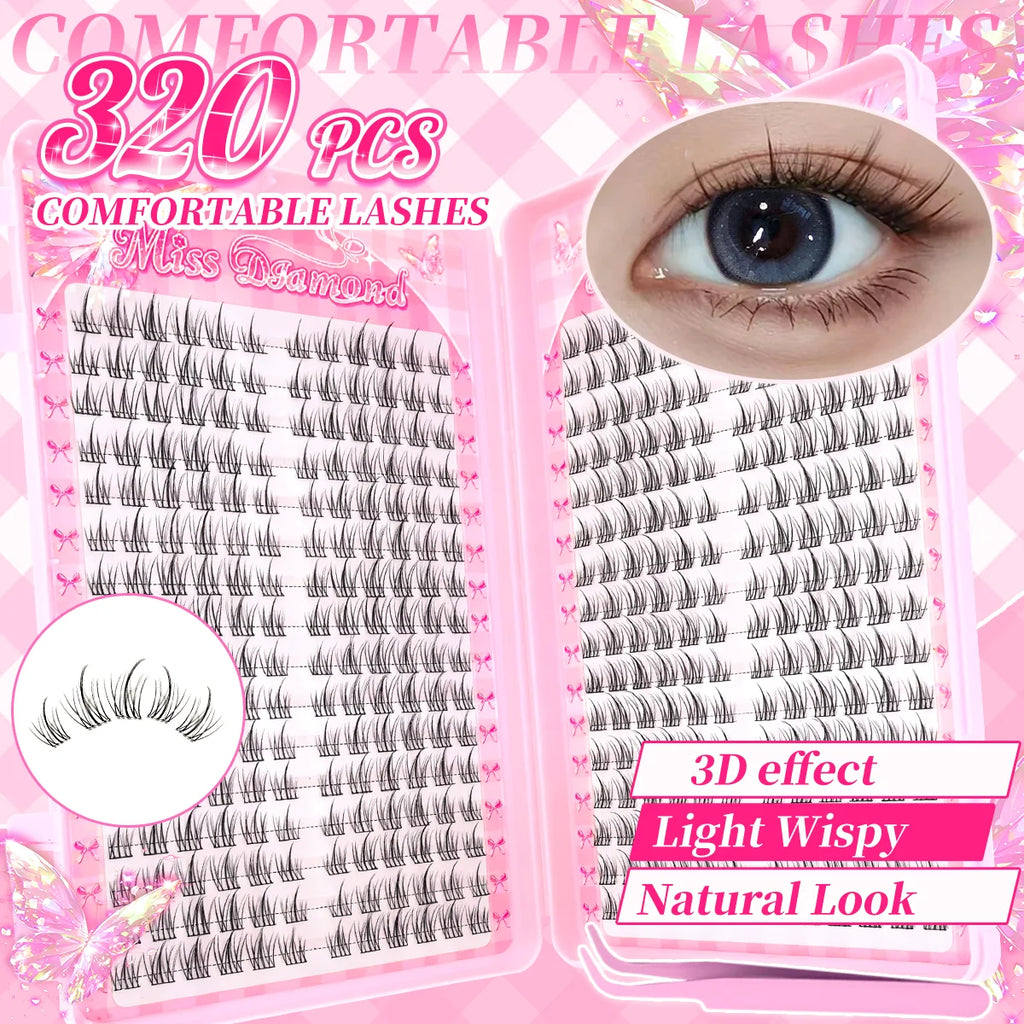 320PCS/Glue-Free D-Curl Mixed Length, DIY-Friendly for Music Festivals, Christmas, Halloween, and Other Holidays