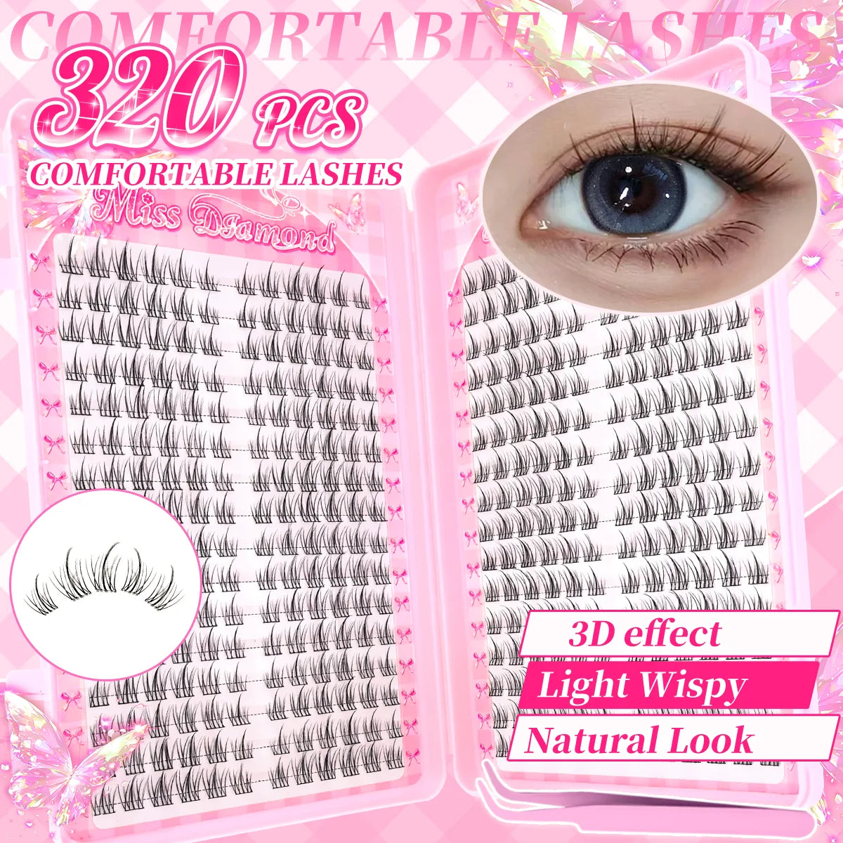 320PCS/Glue-Free D-Curl Mixed Length, DIY-Friendly for Music Festivals, Christmas, Halloween, and Other Holidays
