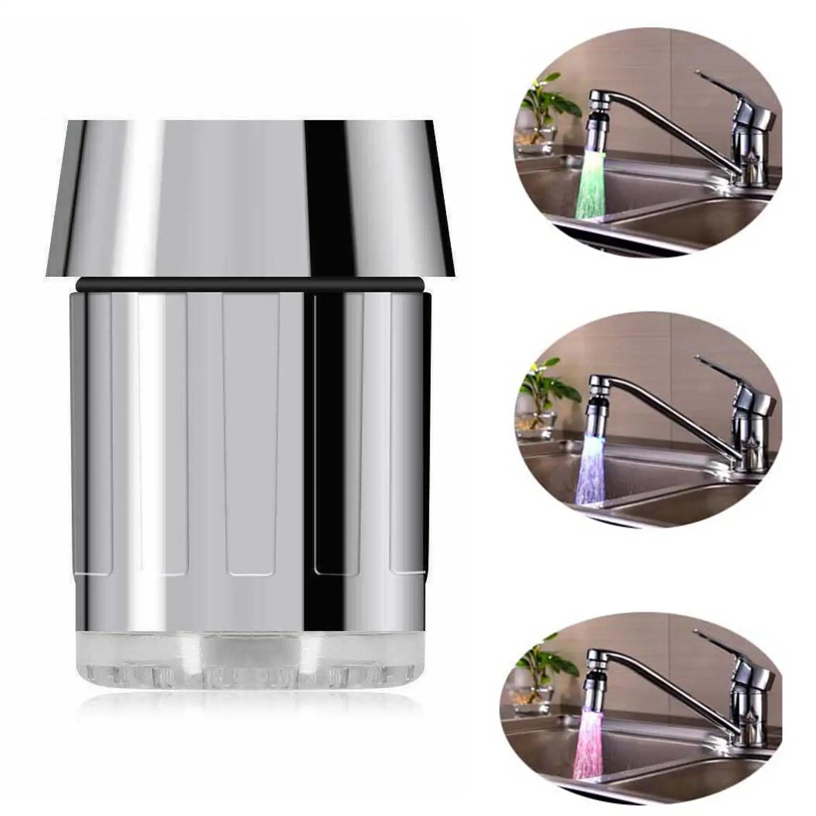 LED Light Faucet,Utility Sink Tap Replacement Part For Kitchen,LED Water Faucet Light Colorful Changing Glow Kitchen Tap Nozzle
