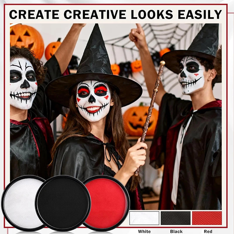 30G Professional Face And Body Paint,Safe,Single Color for Halloween And Christmas Makeup,Water Activated Face & Body Paint