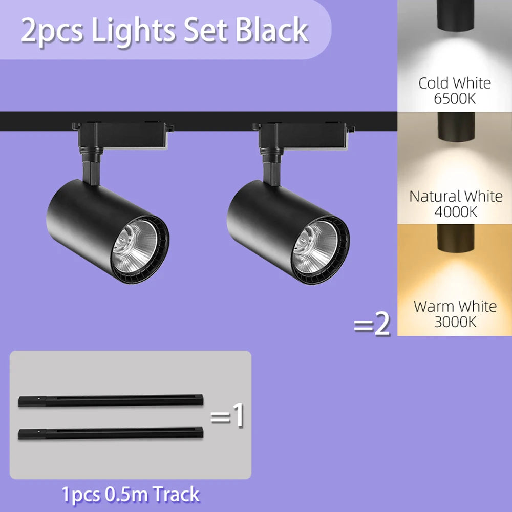 Led Track Light Spot Led Rail Lighting COB Light Fixture Led Spot Lights 220v Ceiling Spots Lamp For Kitchen Clothing Shop Store