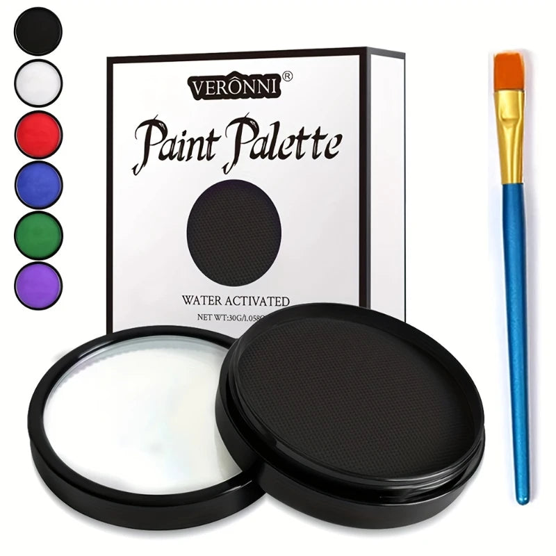 30G Professional Face And Body Paint,Safe,Single Color for Halloween And Christmas Makeup,Water Activated Face & Body Paint