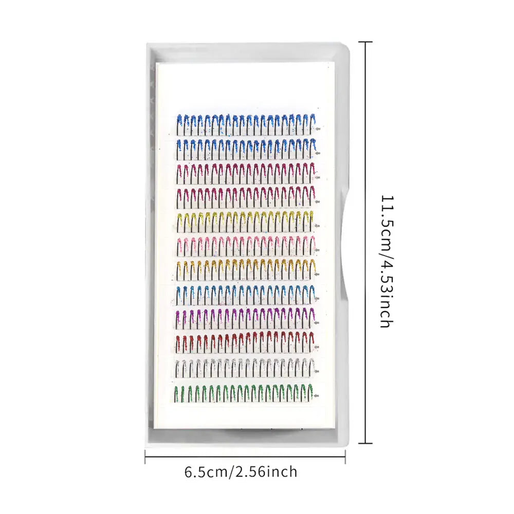 Rainbow Colored Shiny Sequin Eyelashes Mixed Colors Fake Eyelashes for Party Christmas Halloween Date Glitter Eyelashes