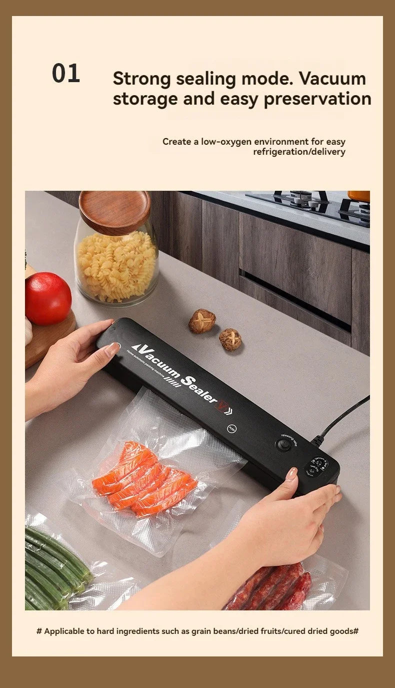 Food Sealing Portable Home Vacuum Kitchen Helper 220V Automatic Packaging Machine Food Vacuum Sealing Machine